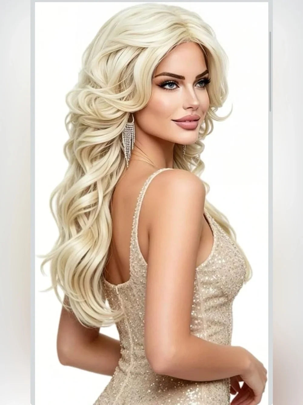 NWT Vintage Blonde Wig Natural Layered Synthetic 70s Costume Disco Hair Wig